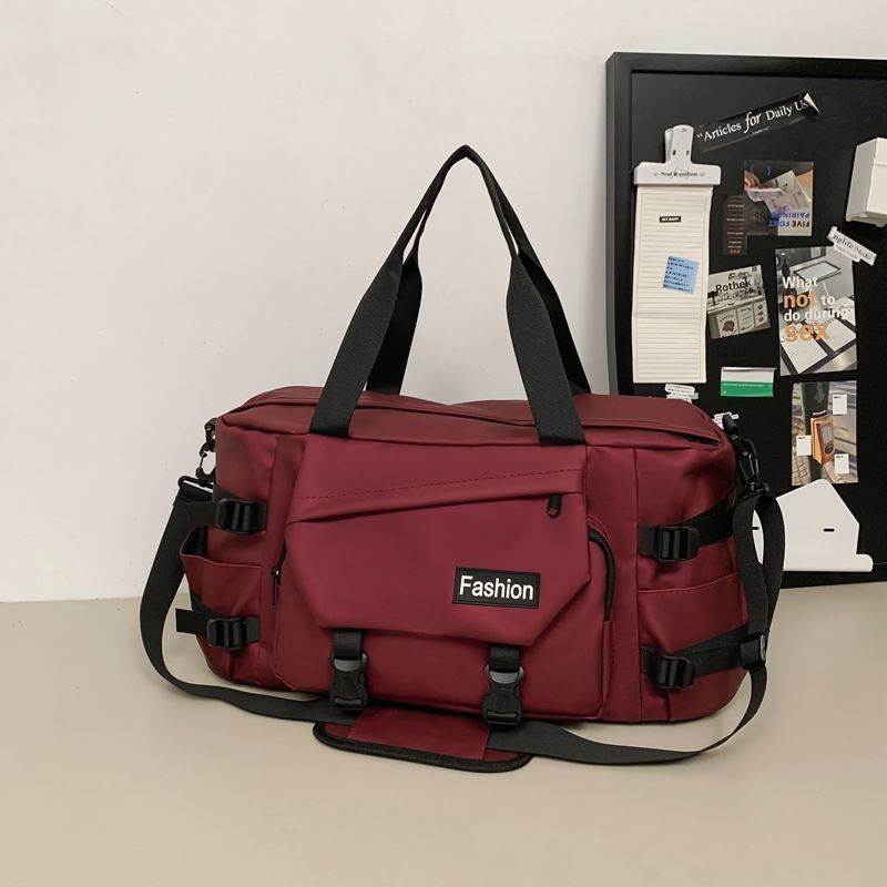 Large Capacity Duffle Bag, Multi-Pocket Waterproof Gym Sports Tote Bag With Detachable Strap, Casual Weekend Travel Carry On Bag For Men Women_voghion.com