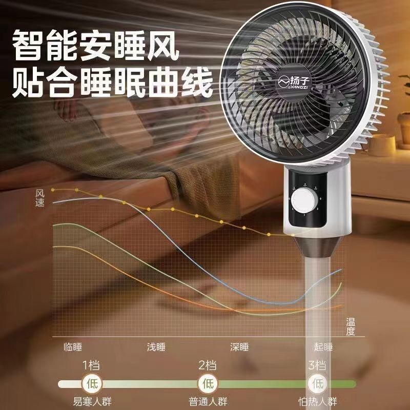杨子空气循环扇轻音家用落地扇台立两用电风扇批发宿舍摇头循环扇 图片 4