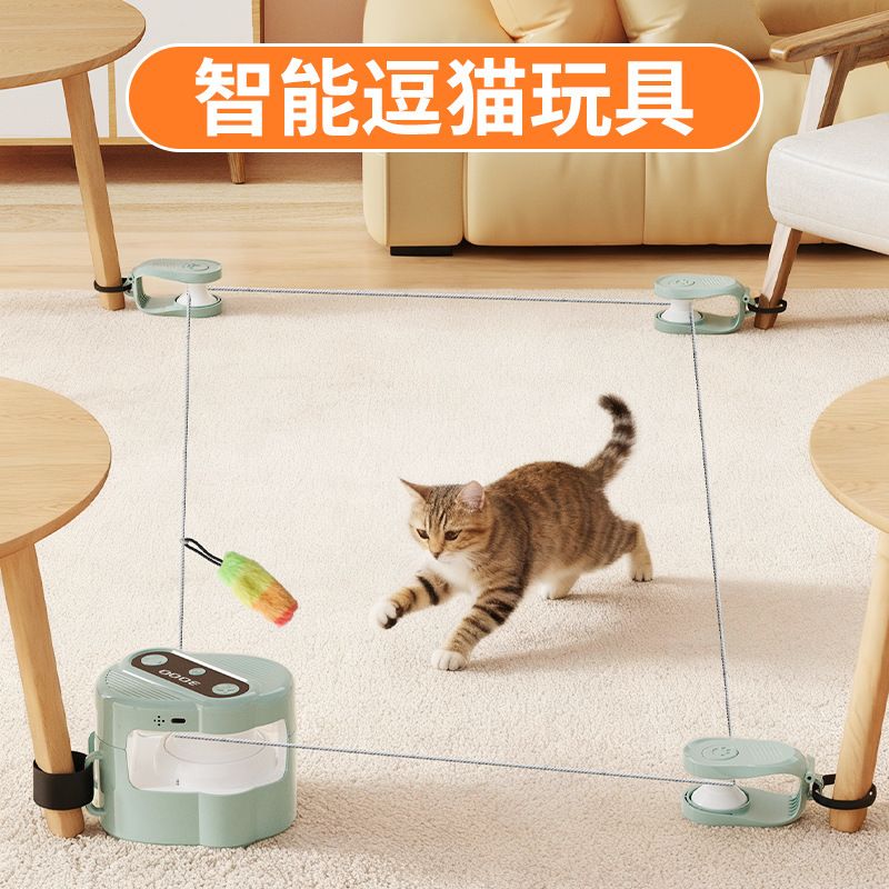 宠物智能逗猫玩具互动捕猎猫玩具遥控发声小鸟叫逗猫棒宠物追逐器