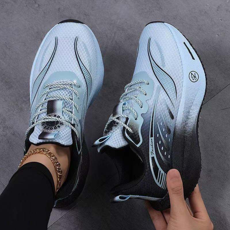 mesh Carbon Plate Breathable Sports Shoes, Thick-soled, Shock-absorbing, Lightweight, Versatile,_vogvips.com