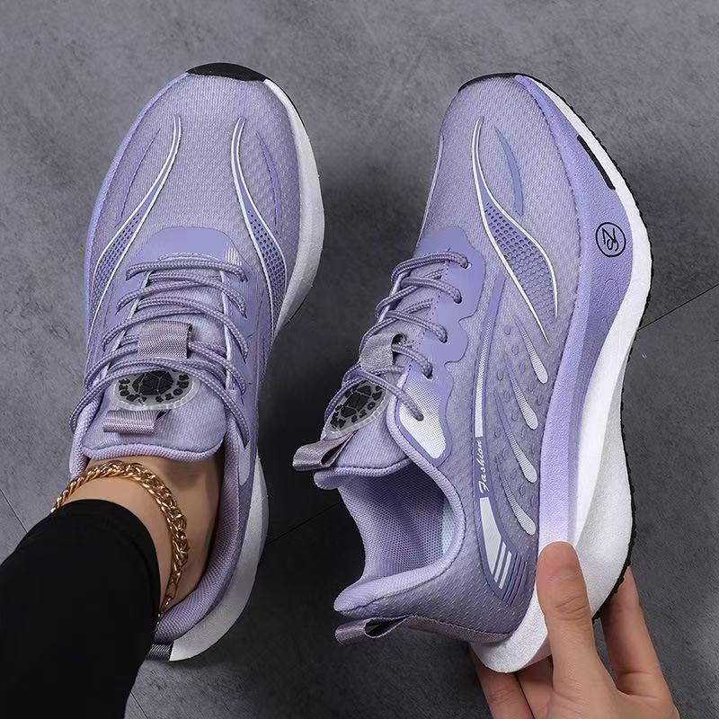 mesh Carbon Plate Breathable Sports Shoes, Thick-soled, Shock-absorbing, Lightweight, Versatile,_vogvips.com