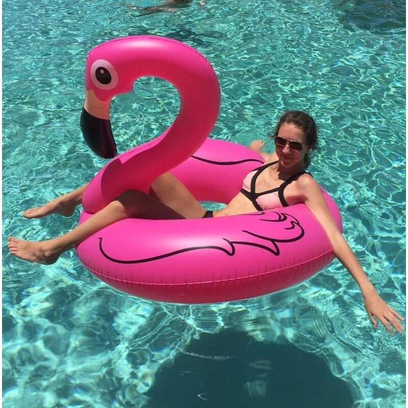 Cross-border Flamingo Swimming Ring, Enlarged And Thickened, Summer Adult Water Ride-on Inflatable With Anti-rollover_voghion.com