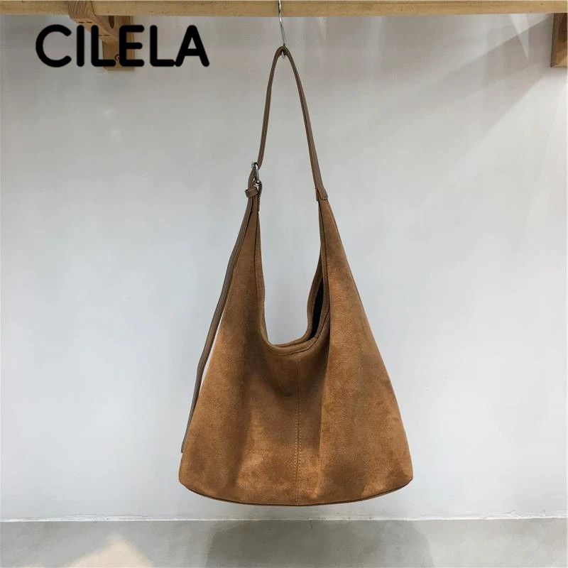 希蕾娜小众高级感复古麂皮绒慵懒风百搭通勤托特包单肩挎包 图片 5