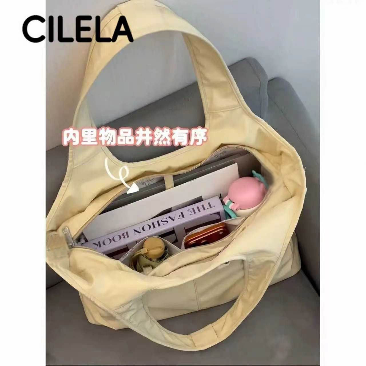 希蕾娜超火托特包大容量瑜伽健身包通勤旅行单肩包轻便防水手提包 图片 5