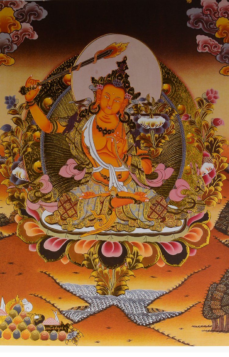 Hand-Painted 唐卡纯手绘1米6字真言尼泊尔玄关装饰画客厅茶室挂画 detail 6