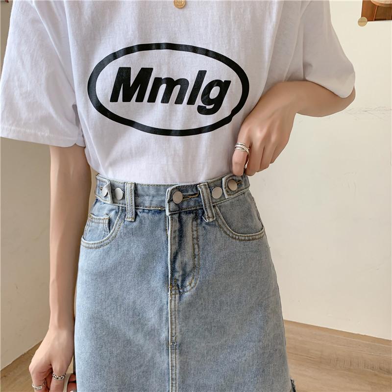 2024 new summer Korean style blue high-waisted A-line hip skirt denim skirt skirt women's short skirt ins trend