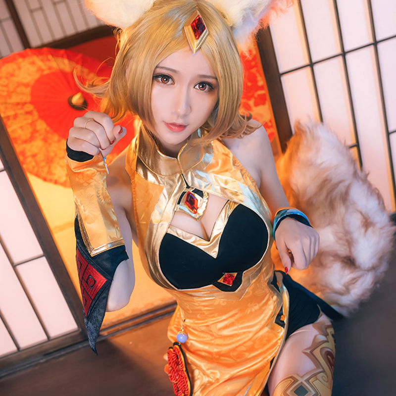 王者荣耀cos服 妲己魅惑之狐皮肤cosplay假发服装