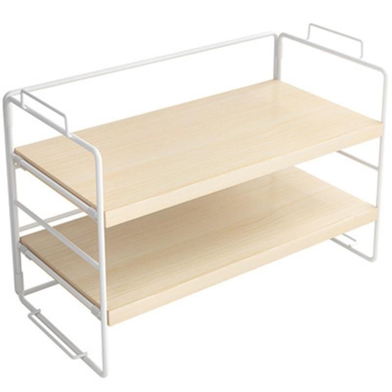 Simple bookshelf storage rack office desktop storage rack table multi-layer iron dining table desk finishing small shelf