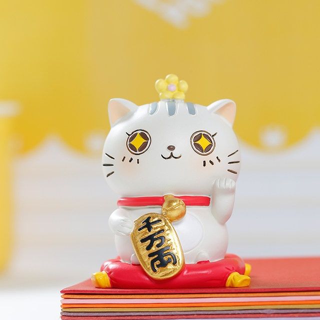 可爱猫咪摆件招财猫盲盒创意家居办公室桌装饰品车载卡通摆饰治愈