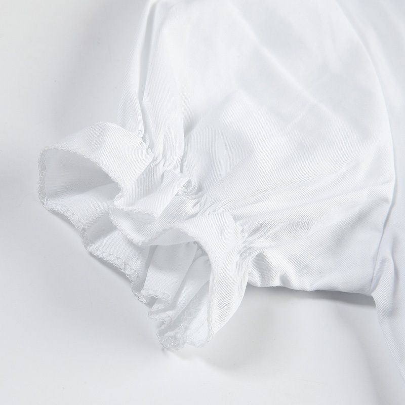 女童白衬衫短袖夏儿童纯棉白色衬衣小学生全棉校服中大童表演出服