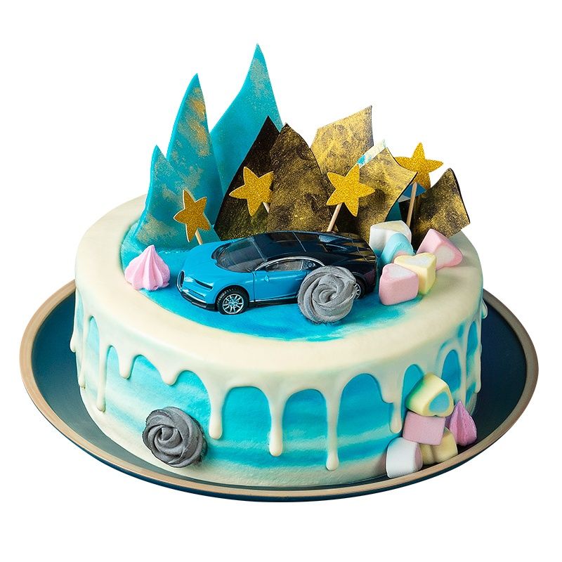 熊猫不走汽车总动员儿童水果夹心奶油生日蛋糕北京广州同城配送