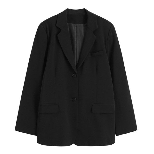 2021 new autumn suit jacket female retro black fried street loose Korean version oversiz