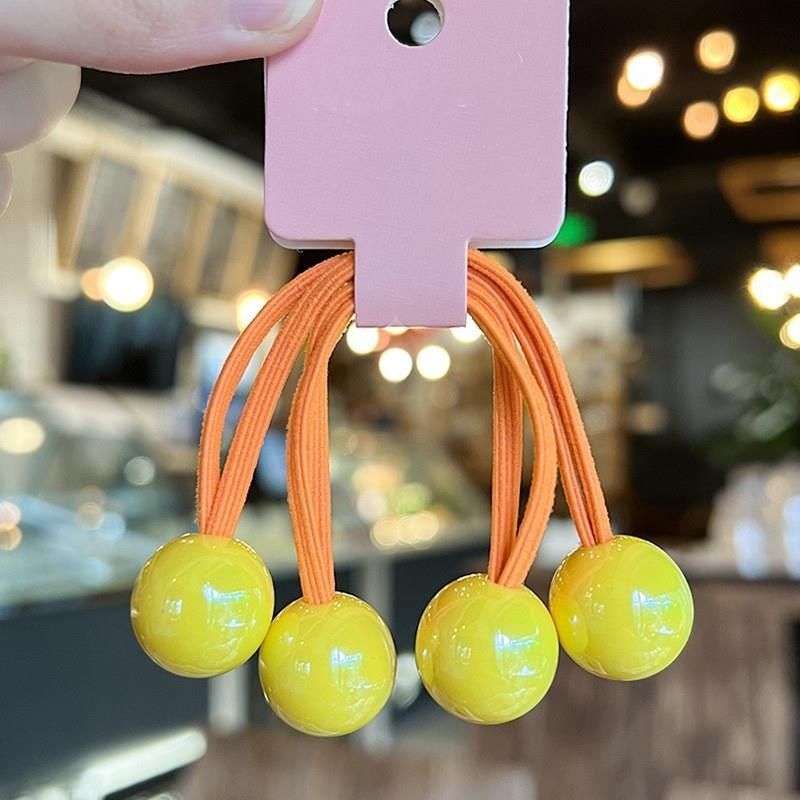 Korean version of children's candy-colored hair bands tied into ponytails with cute round balls and colorful rubber bands for children to tie their hair