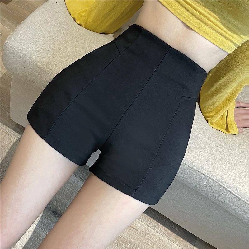Pants women's  summer new high waist thin all-match black shorts elastic leggings outerwear casual