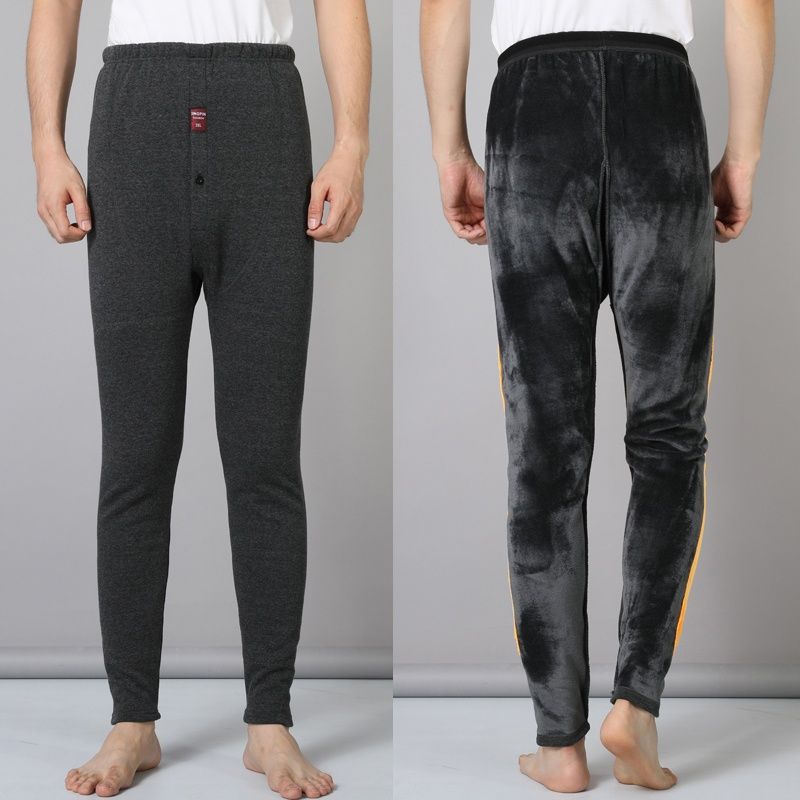 Middle-aged men's cotton trousers autumn and winter men's warm pants not upside down