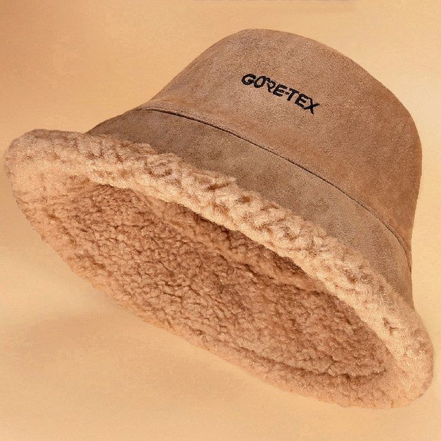 双面羊羔毛绒渔夫帽秋冬帽子女冬季百搭洋气大头围显脸小保暖加绒 咩吔值得买