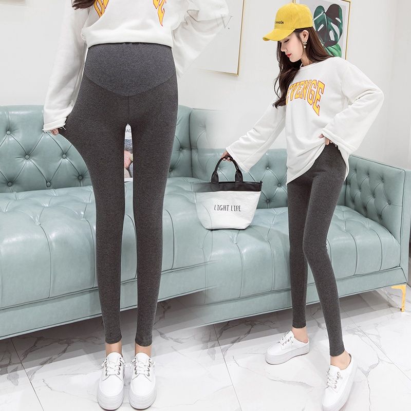 Pregnant women's pants spring and autumn outer wear small size adjustable leggings autumn and winter plus velvet pants large size in the morning, middle and late pregnancy