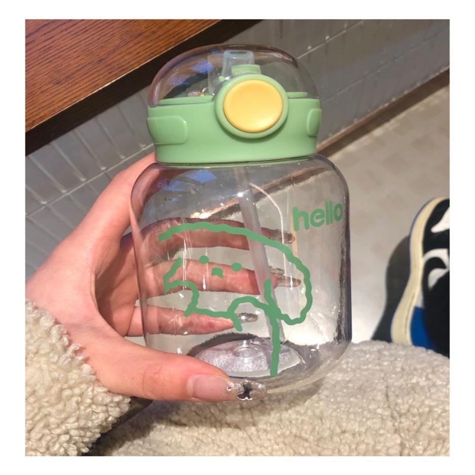 Puppy water cup female summer high-value small children's straw cup ins wind student portable plastic cup