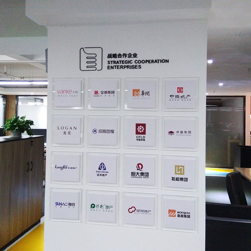 商标墙公司品牌合作牌匾logo展示墙客户合作logo墙标志墙