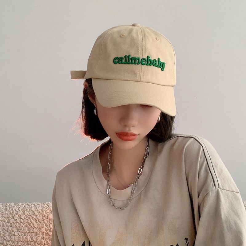South Korea's new three-dimensional embroidery English letter peaked hat female summer ins wild sunshade baseball cap