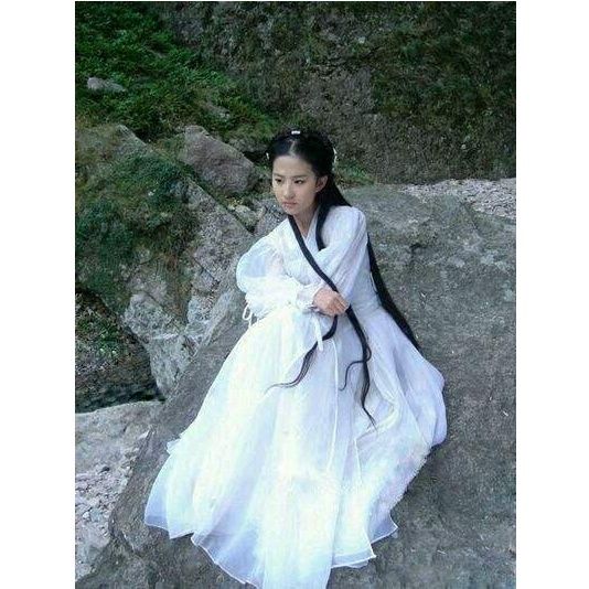 白色仙女装女侠服饰小龙女刘亦菲影视古装七仙女服装日常写真汉服