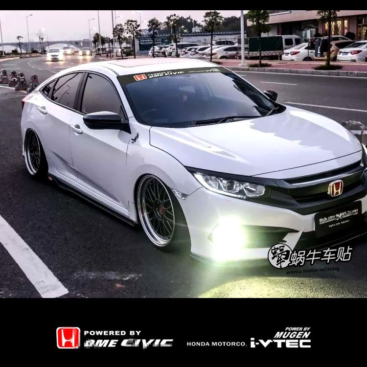 适用于十代思域前挡贴纸 九10代honda civic运动改