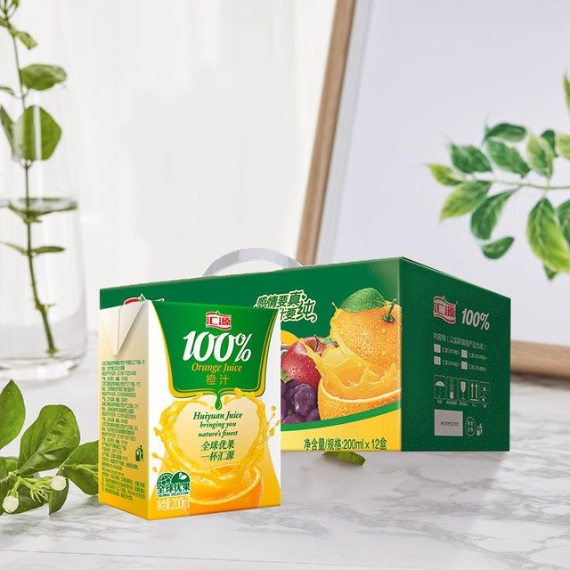 汇源橙汁100%桃汁200ml*12盒装饮料精品礼盒装整箱日