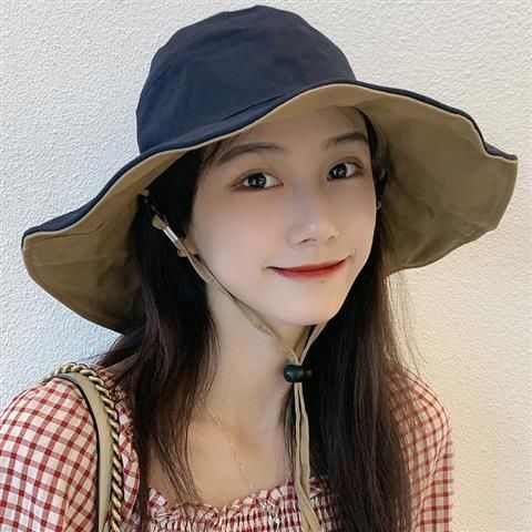 Fisherman hat female Korean version all-match Japanese double-sided hat female net red fashion Korean version trendy sun visor hat summer