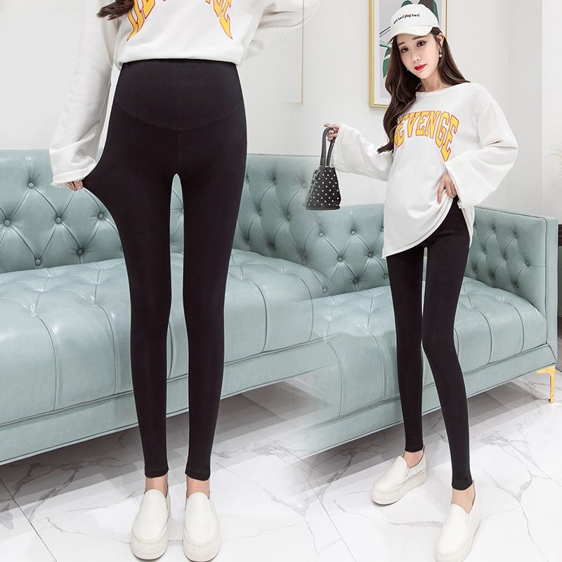 Pregnant women's pants spring and autumn outer wear small size adjustable leggings autumn and winter plus velvet pants large size in the morning, middle and late pregnancy